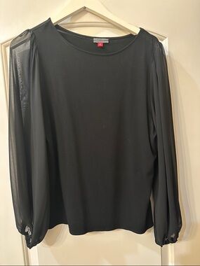 Black Sheer Sleeve Women's Top Vince Camuto
